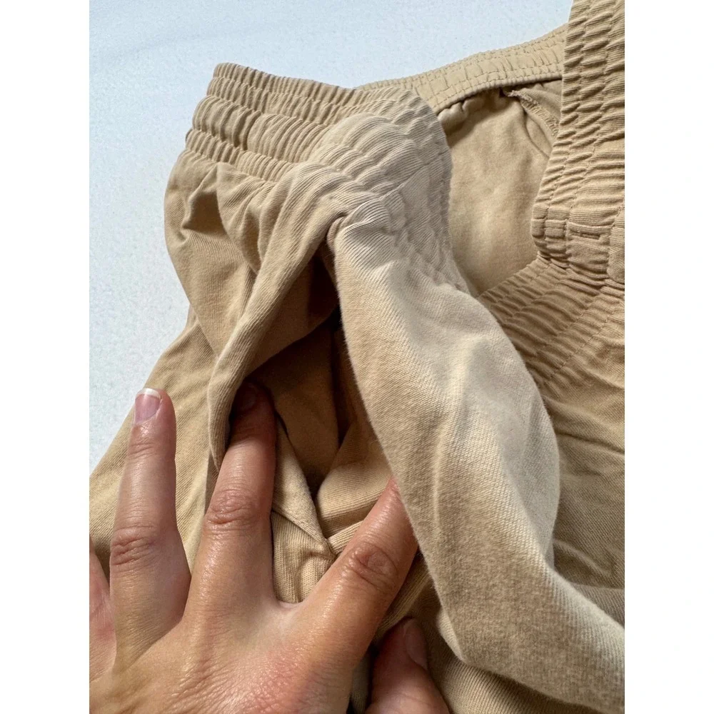 Athleisure Jordan Mens XL Athletic Shorts Tan Embroidered Jumpman Cotton